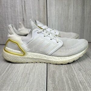 Adidas UltraBoost 20 White Gold Running Shoe Athletic Sneaker Women’s Size 9.5